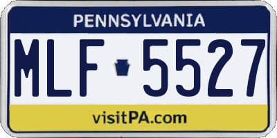 PA license plate MLF5527