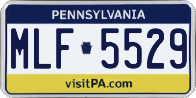 PA license plate MLF5529