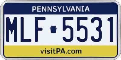 PA license plate MLF5531