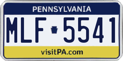 PA license plate MLF5541