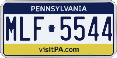 PA license plate MLF5544