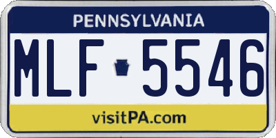 PA license plate MLF5546