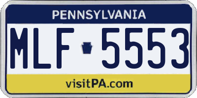 PA license plate MLF5553