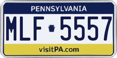 PA license plate MLF5557