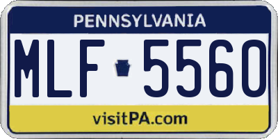 PA license plate MLF5560