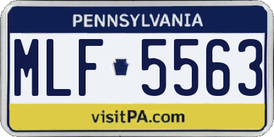 PA license plate MLF5563