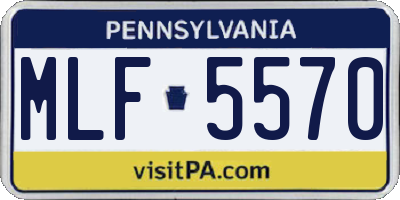 PA license plate MLF5570