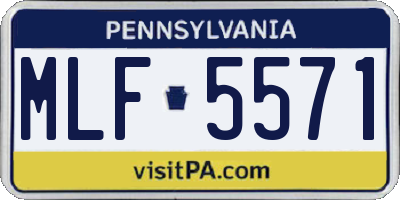 PA license plate MLF5571