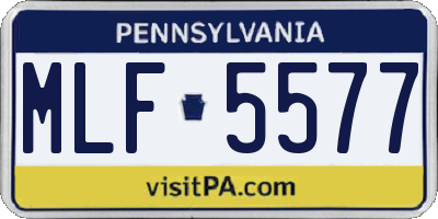 PA license plate MLF5577