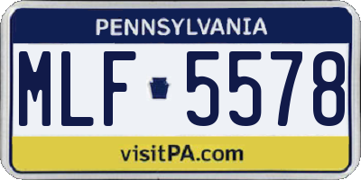PA license plate MLF5578