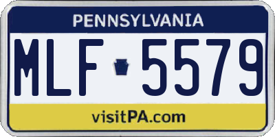 PA license plate MLF5579