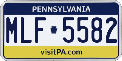 PA license plate MLF5582