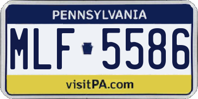 PA license plate MLF5586