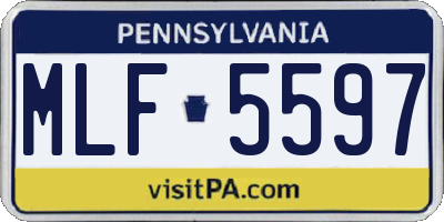 PA license plate MLF5597
