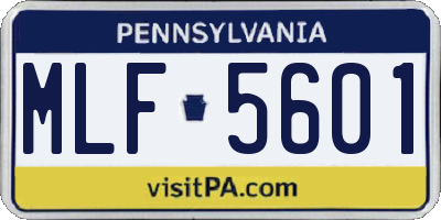 PA license plate MLF5601
