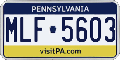 PA license plate MLF5603