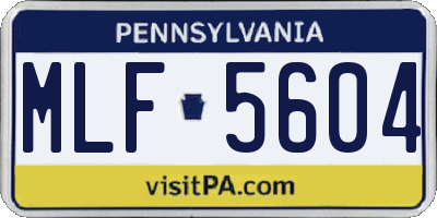 PA license plate MLF5604