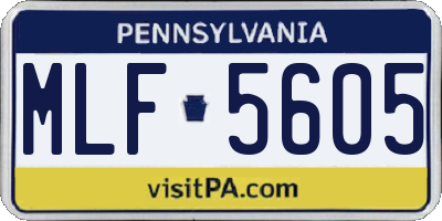 PA license plate MLF5605