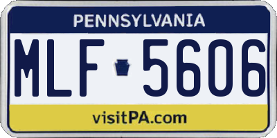 PA license plate MLF5606