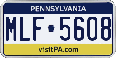 PA license plate MLF5608