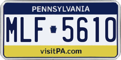 PA license plate MLF5610