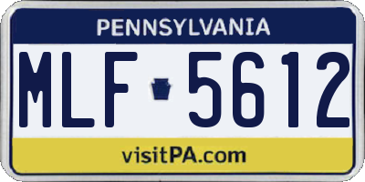 PA license plate MLF5612