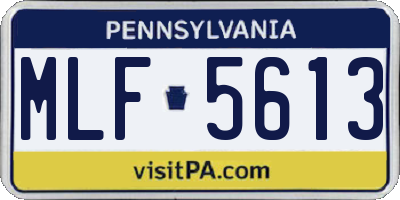 PA license plate MLF5613