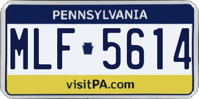 PA license plate MLF5614