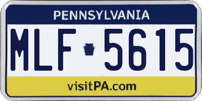 PA license plate MLF5615