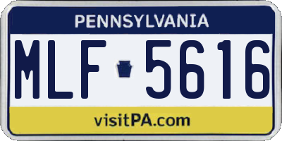 PA license plate MLF5616