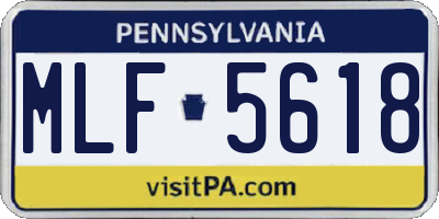 PA license plate MLF5618