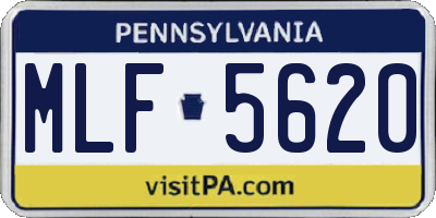 PA license plate MLF5620