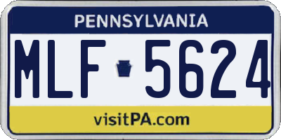 PA license plate MLF5624