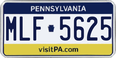 PA license plate MLF5625