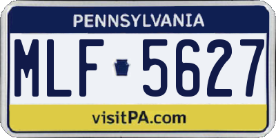 PA license plate MLF5627