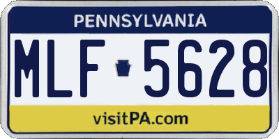 PA license plate MLF5628
