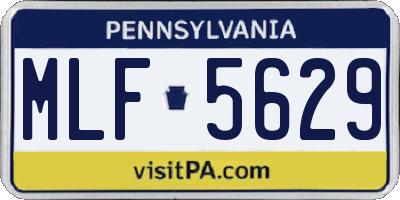 PA license plate MLF5629