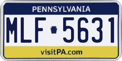 PA license plate MLF5631