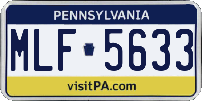 PA license plate MLF5633