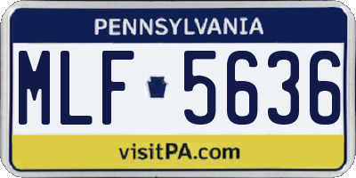 PA license plate MLF5636