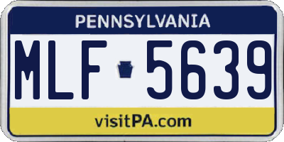 PA license plate MLF5639