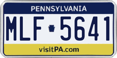 PA license plate MLF5641