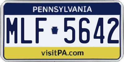 PA license plate MLF5642