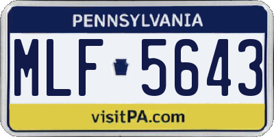 PA license plate MLF5643