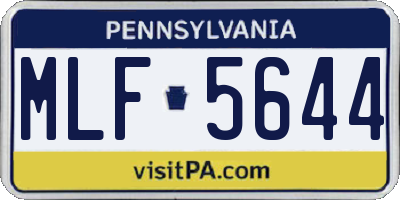 PA license plate MLF5644