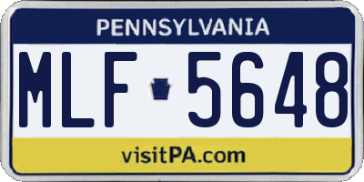 PA license plate MLF5648