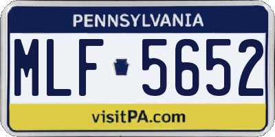 PA license plate MLF5652