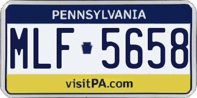 PA license plate MLF5658