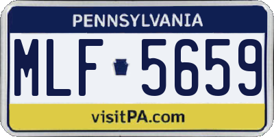 PA license plate MLF5659