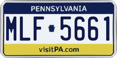 PA license plate MLF5661